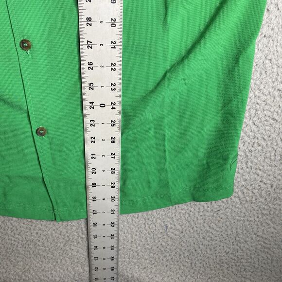 Fabletics Shirt Mens XL Green Button Up Short Sleeve Stretch Pocket Casual NWT - Picture 8 of 11